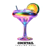 Cocktail illustration Logo template