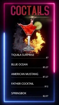 Cocktail Menu Design Inspiration Digital Display (9:16) template