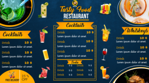 Cocktail Menu Digital Display (16:9) template