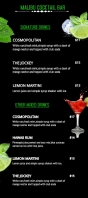 Czarny Cocktail Bar Menu Karta reagałowa Template