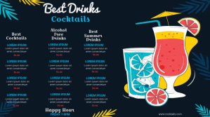 cocktail menu Ecrã digital (16:9) template
