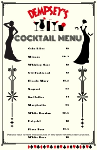 Cocktail Menu Wide Setengah Halaman template
