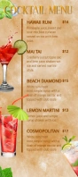 cocktail menu Tarjeta de estantería template