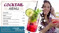 White Summer Cocktail Menu Digital Video Display template