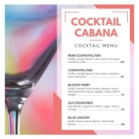 Pink Bar Cocktail Menu Template Square (1:1)