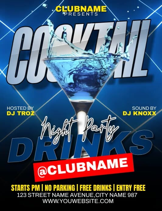 Cocktail Night Party Template | PosterMyWall