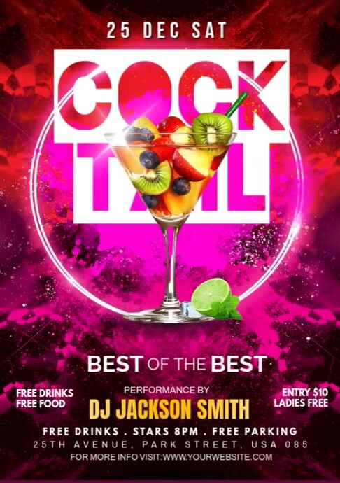 cocktail night party Template | PosterMyWall