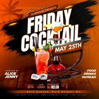 cocktail night party Instagram Post template