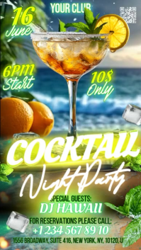 Cocktail Night Party Digital Display Video template