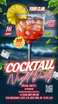 Cocktail Night Party Digital Display Video template