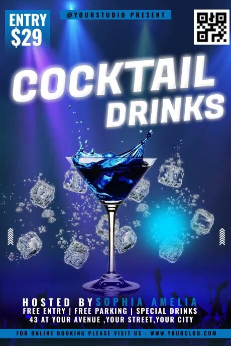 Cocktail Night Video Cartaz template