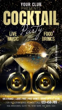 Cocktail Party Ecrã digital (9:16) template