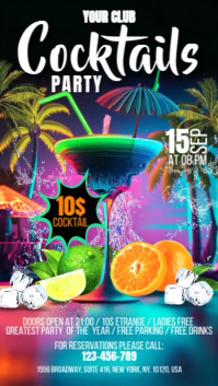 Cocktail Party Display digitale (9:16) template