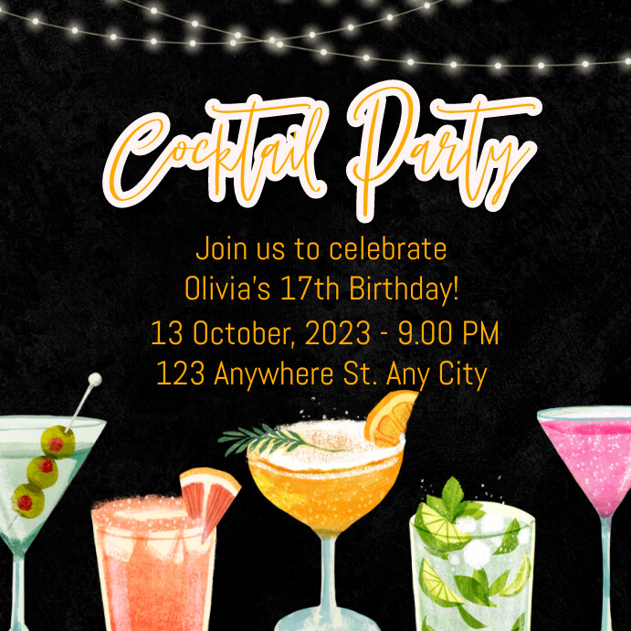 Cocktail Party Template | PosterMyWall