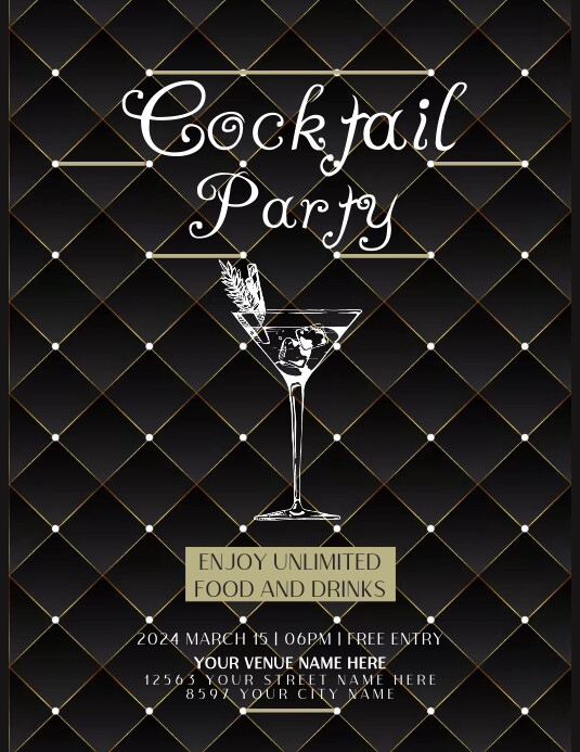 COCKTAIL PARTY Template | PosterMyWall