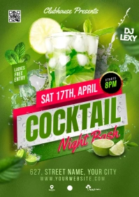 cocktail party A4 template