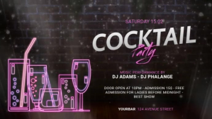 Hitam Cocktail Party Digital Display Template