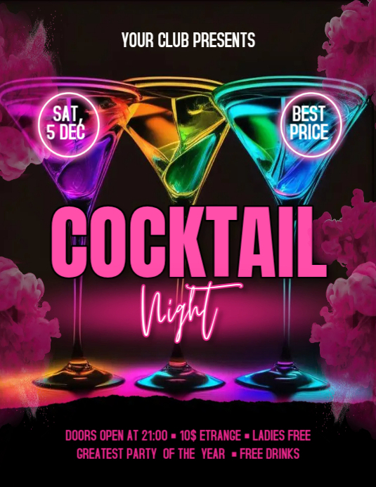 Cocktail Party Flyer Template PosterMyWall