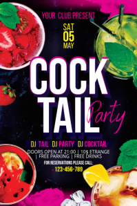 Cocktail Party Flyer Cartel de 4 × 6 pulg. template