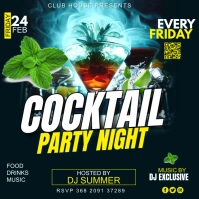 cocktail party flyer Template Message Instagram