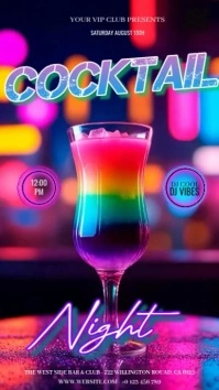 Cocktail party night instagram story post ad template