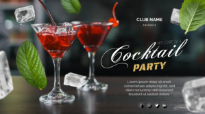 cocktail party template Сообщение Twitter