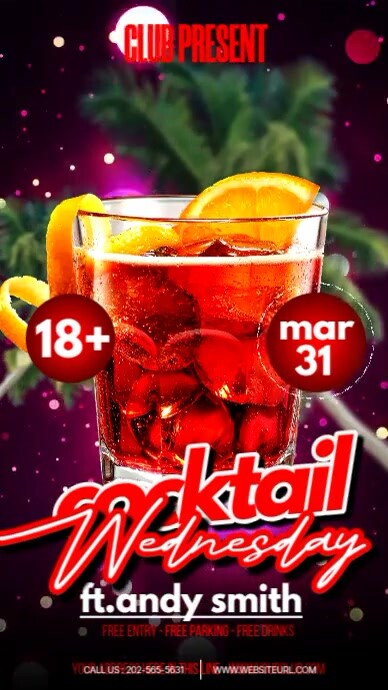 Cocktail Party Video Template | PosterMyWall