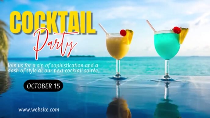 Copy of cocktail party video template | PosterMyWall