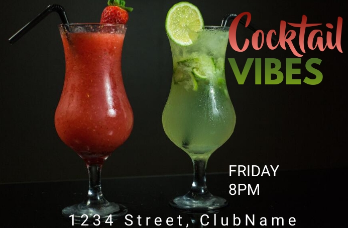 cocktail post Poster template