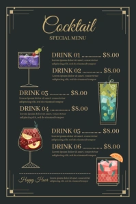 Cocktail Special Menu Poster template