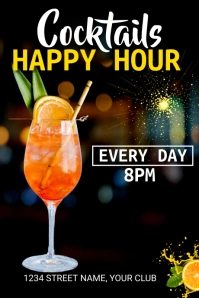 Cocktail vibes, Cocktails, Bar flyer Template ภาพกราฟิก Tumblr