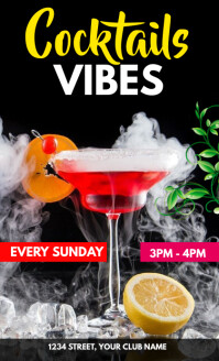 Cocktails, Happy Hour, Menu формат US Legal (Стандарт США) template