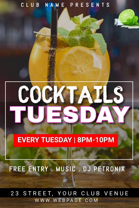 Cocktails, happy hour, bar flyers, party Tumblr 图片 template