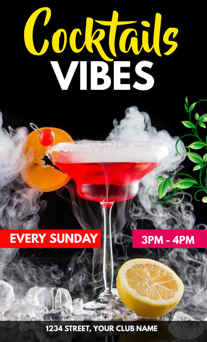 Cocktails, Happy Hour, Menu VSA Wetlik template