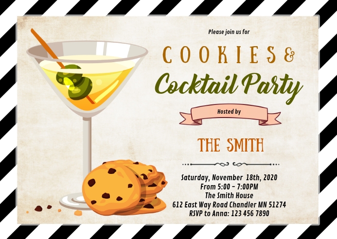 Cocktails Cookies Party Invitation Template Postermywall Cocktails Cookies Party Invitation Template Postermywall