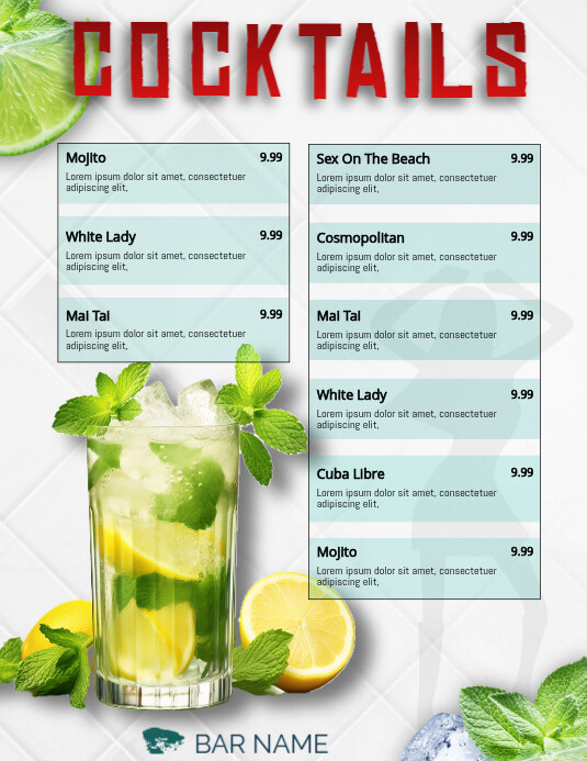 Copy of Cocktails Flyer (us Letter) | PosterMyWall