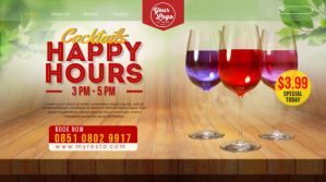 Cocktails Happy Hours Digital Banner Presentation (16:9) template