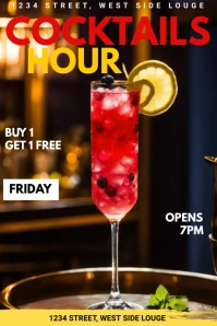 Cocktails Hour Happy Hour Tumblr Graphic template