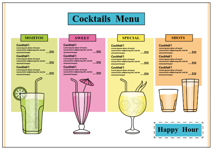 Copy of Cocktails Menu | PosterMyWall
