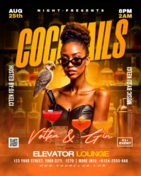 Cocktils party Instagram Portrait template