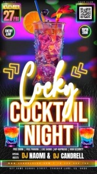 Cocky Cocktail Night Party Event Invitation Template Instagram Story