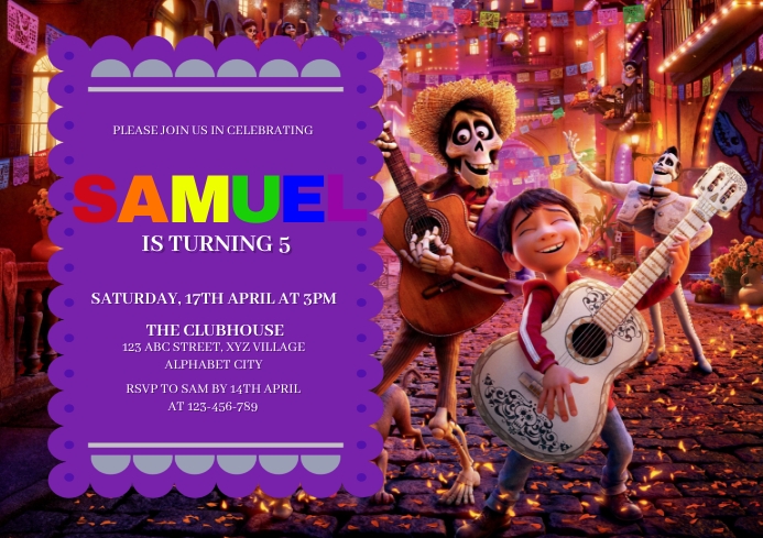 Coco Birthday Invitation Template PosterMyWall