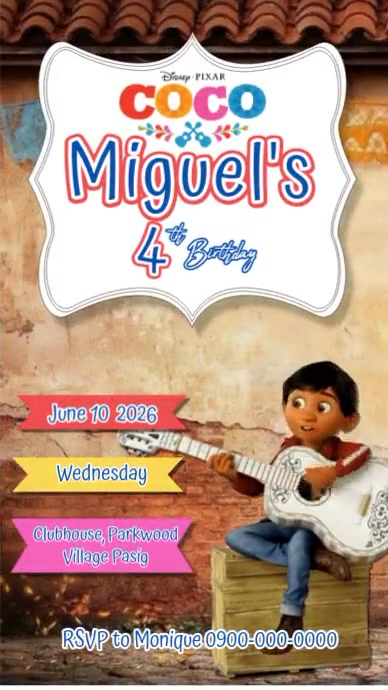 Coco Birthday Invitation Template | PosterMyWall