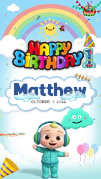 Cocomelon Birthday Reel template