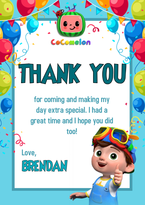 Cocomelon Thank You 11模板 Postermywall Cocomelon Thank You 11模板 Postermywall