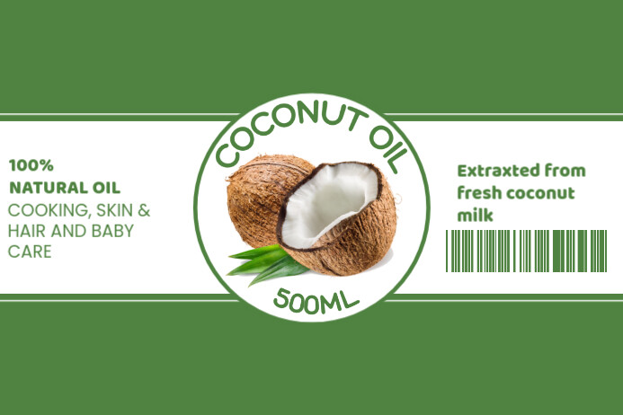 Coconut oil label design Template | PosterMyWall