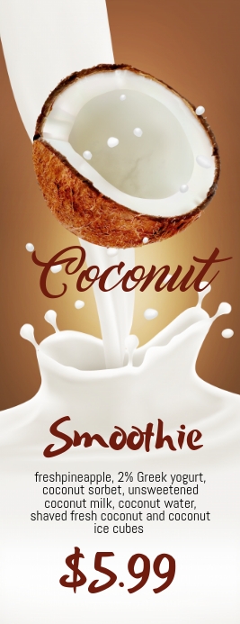 Coconut Smoothie Halfbladsy Brief template