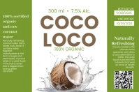 Coconut water bottle label design template