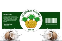 Coconut water label design Etichetta template