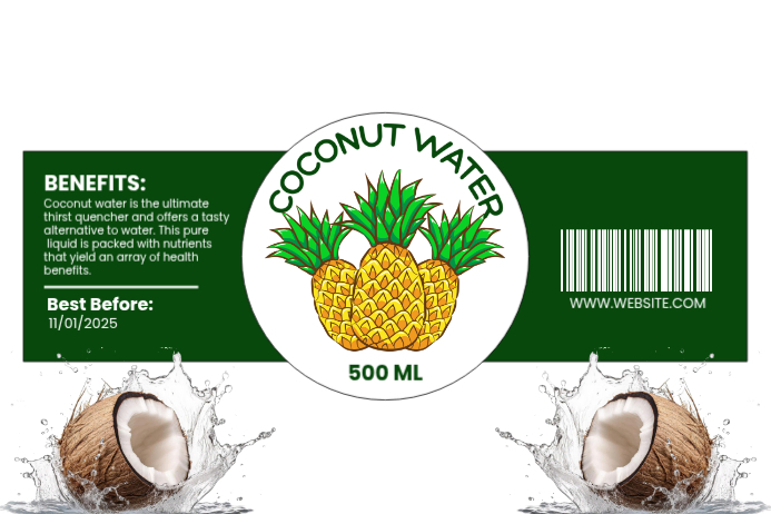 Coconut Water Label Design Template | PosterMyWall